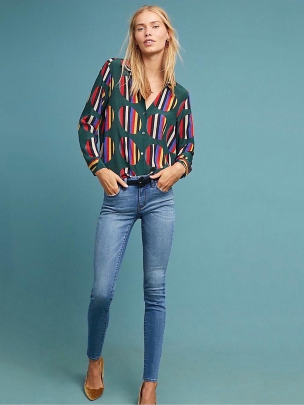 Pilcro and the Letterpress Light Blue Denim Skinny Jeans